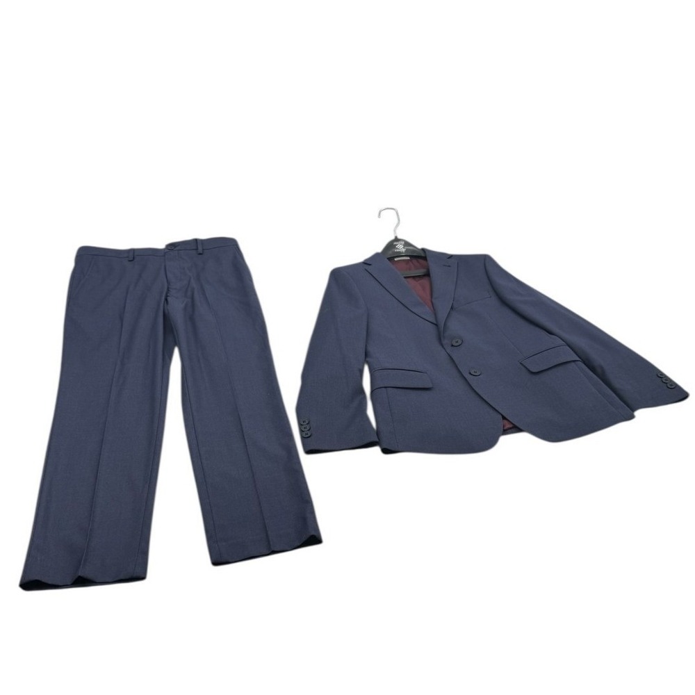 Joseph Abboud Boys 14R Jacket 12h Pants- Blue 2-Button Polyester Blend Suit